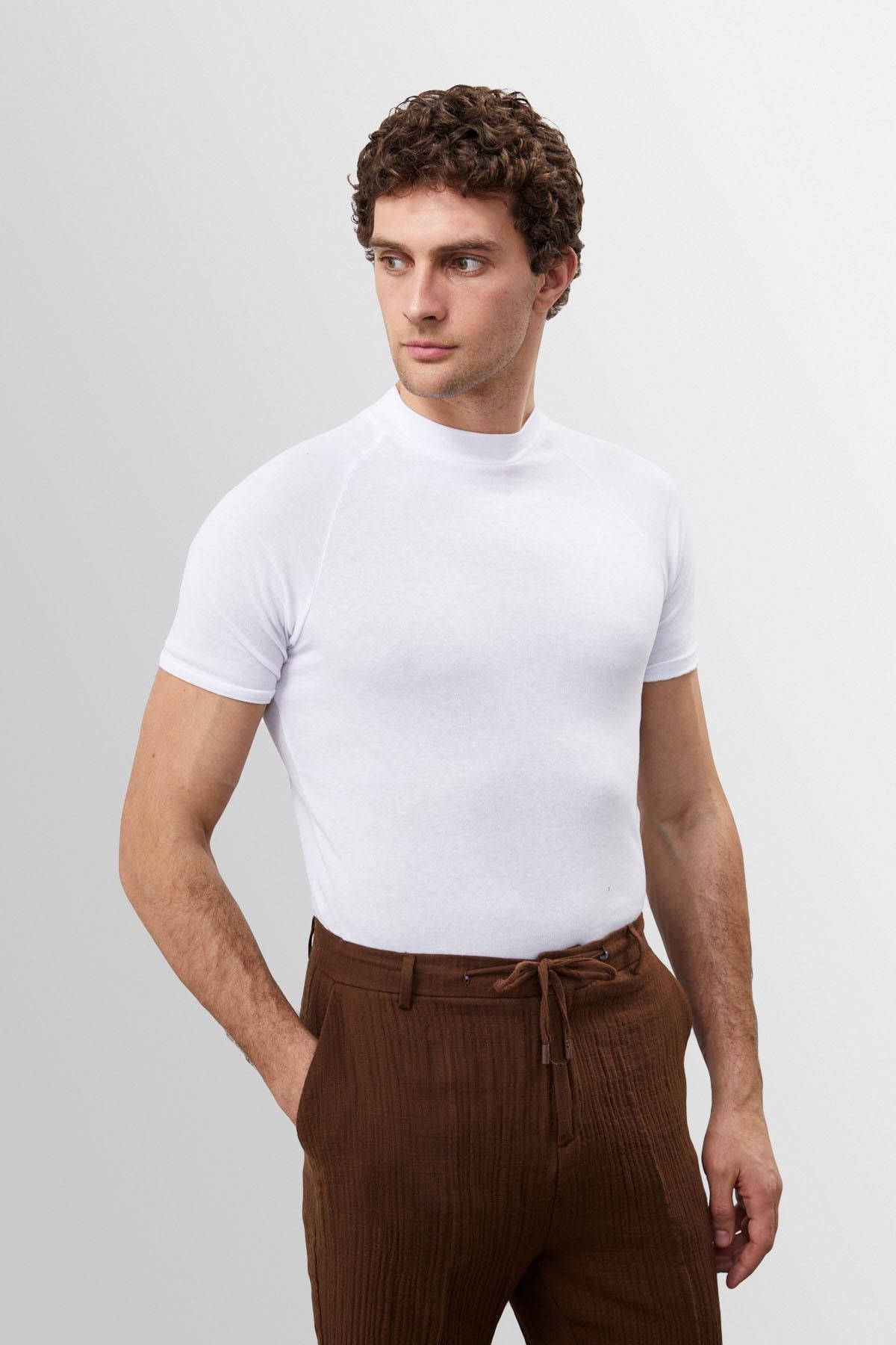 KOALA SYDNEY  Men's White Slim Fit Crew Neck T-Shirt -