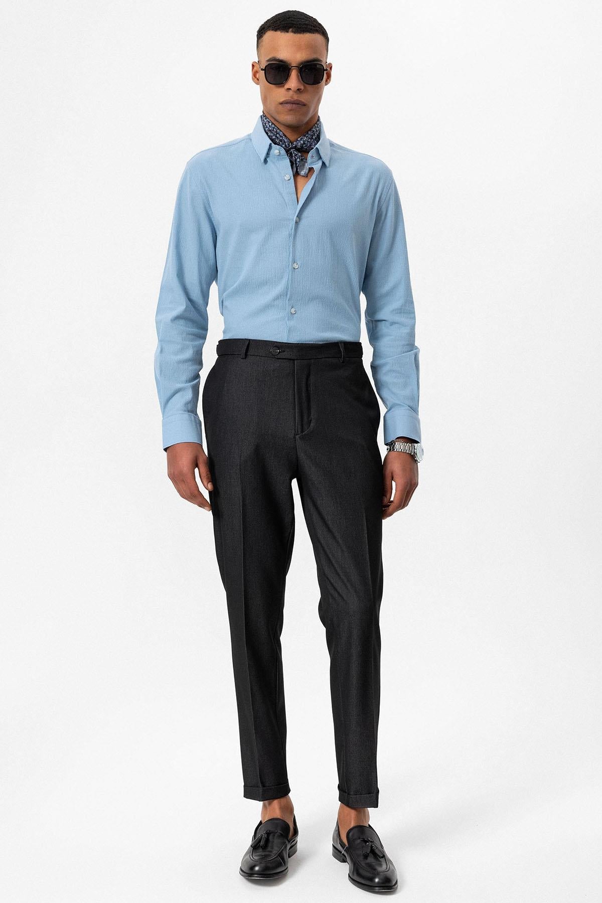 KOALA SYDNEY  Men's Smoked Slim Fit Cuffed Pants -