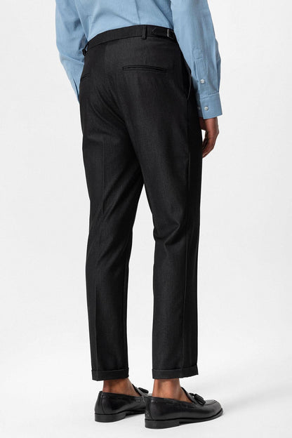 Men's Smoked Slim Fit Cuffed Pants