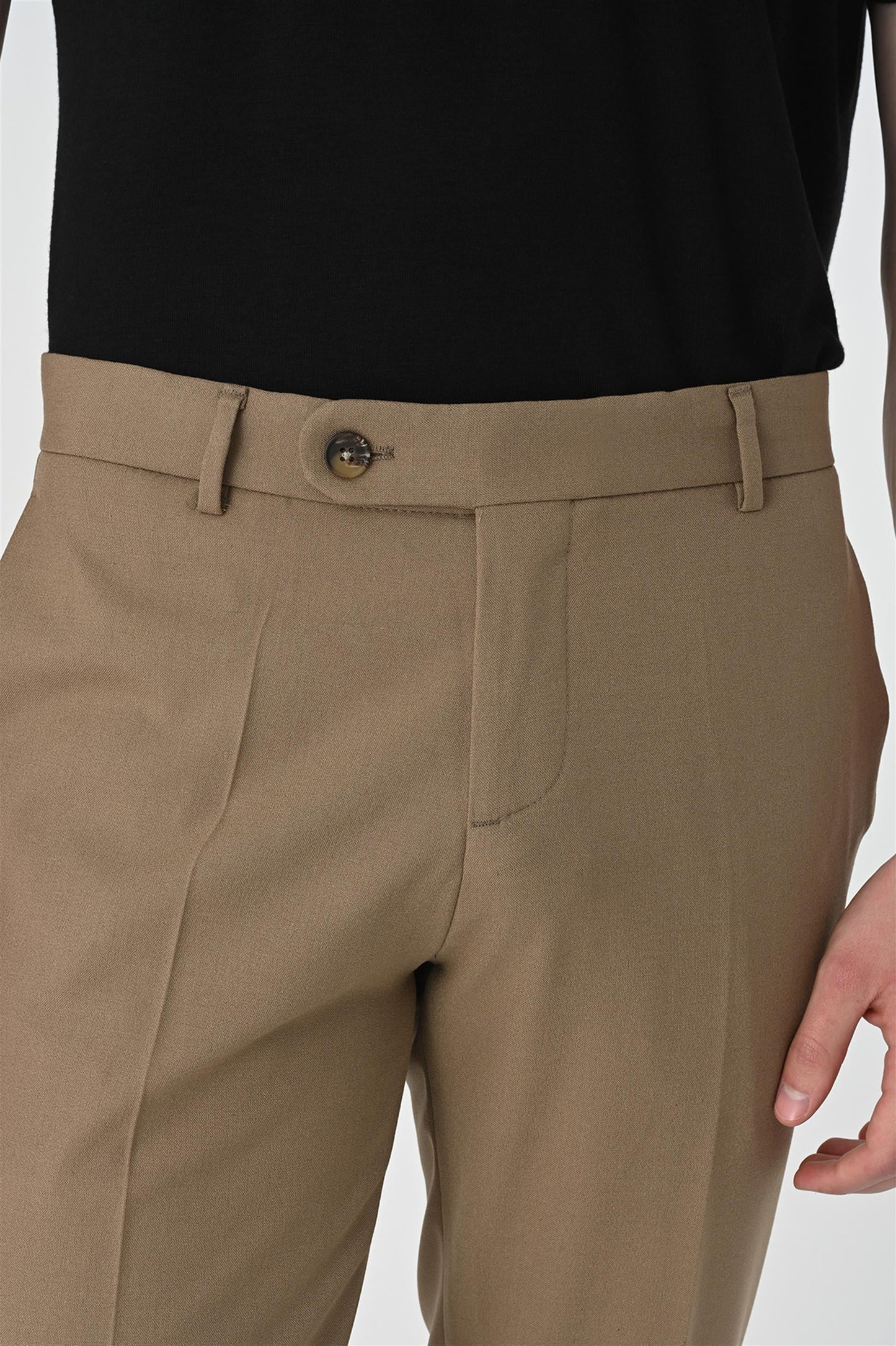 Men's Mink Regular Fit Double Leg Trousers