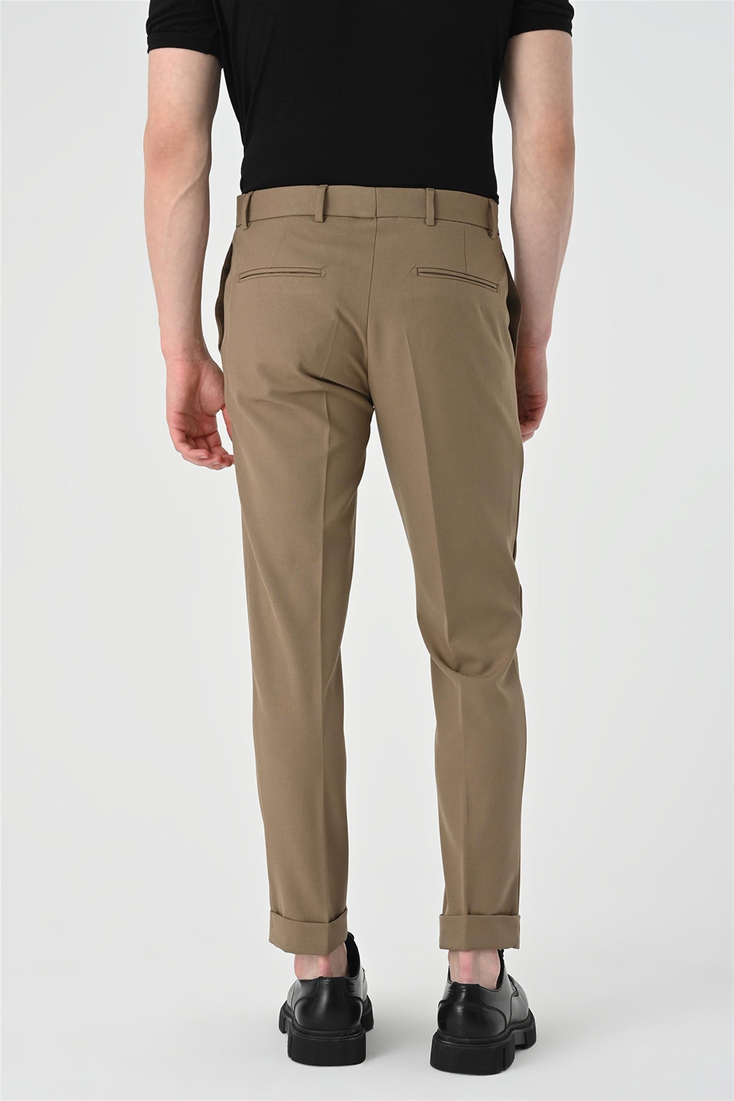 Men's Mink Regular Fit Double Leg Trousers