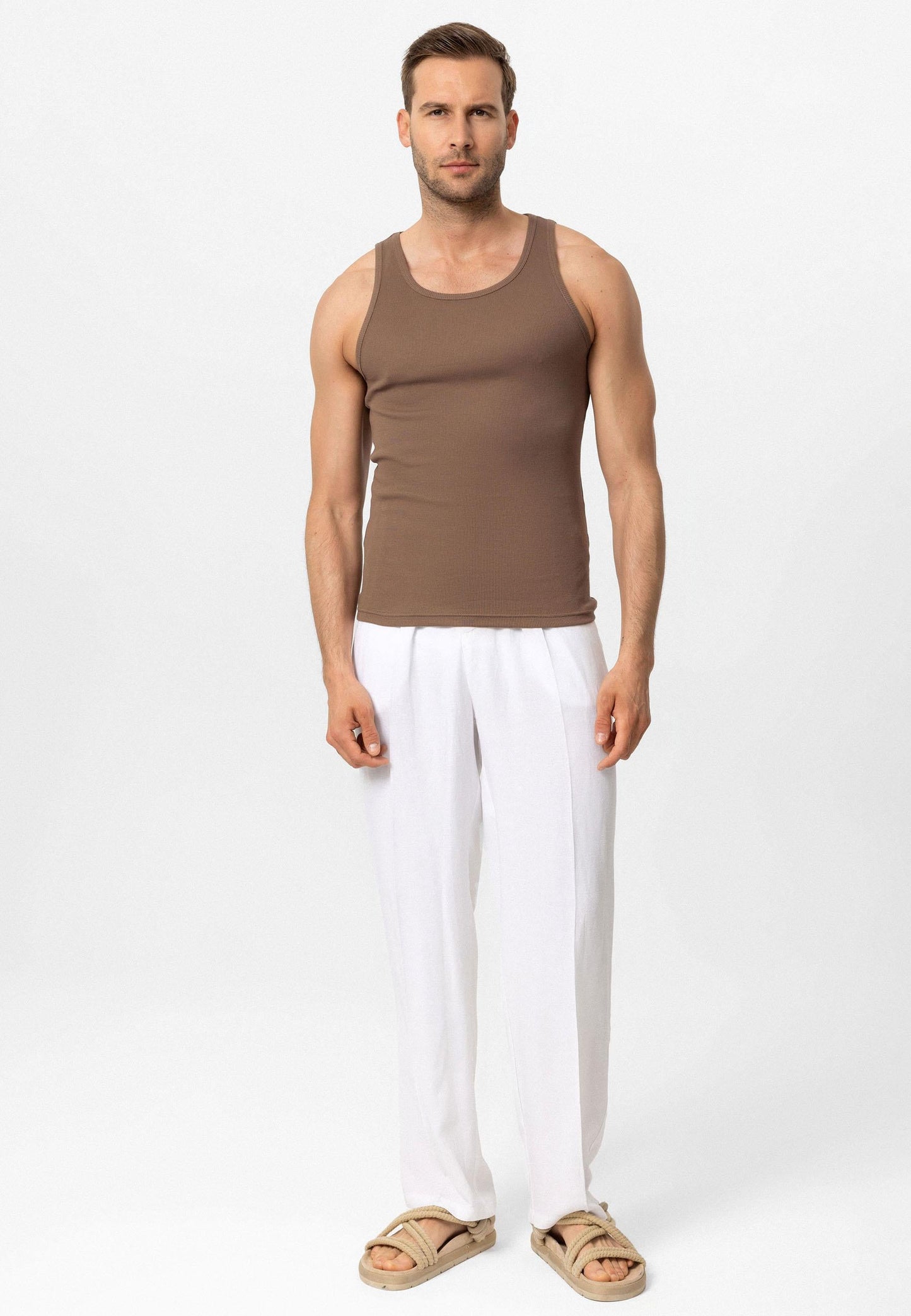 Men's Brown Slim Fit Male Athlete