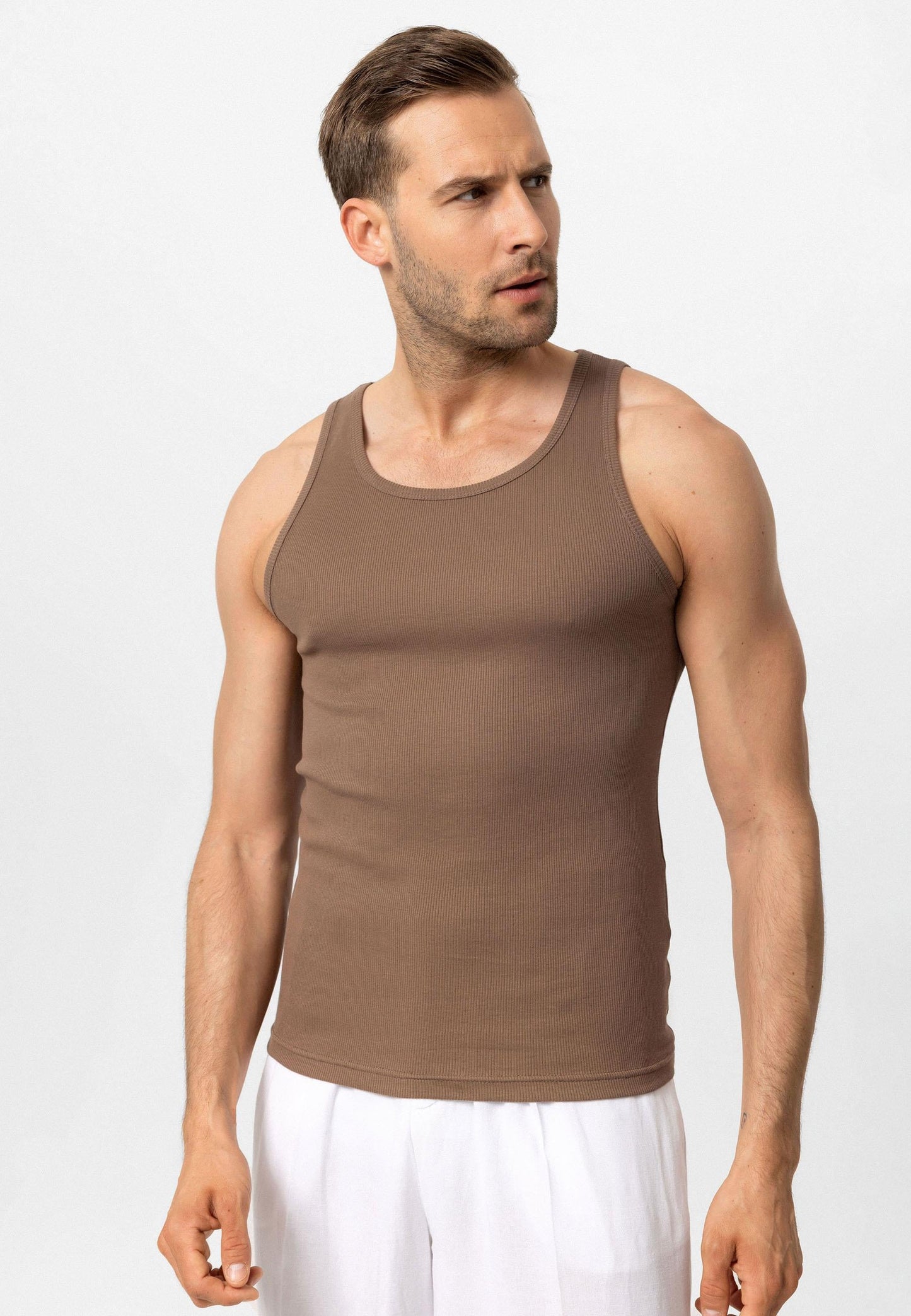 Men's Brown Slim Fit Male Athlete
