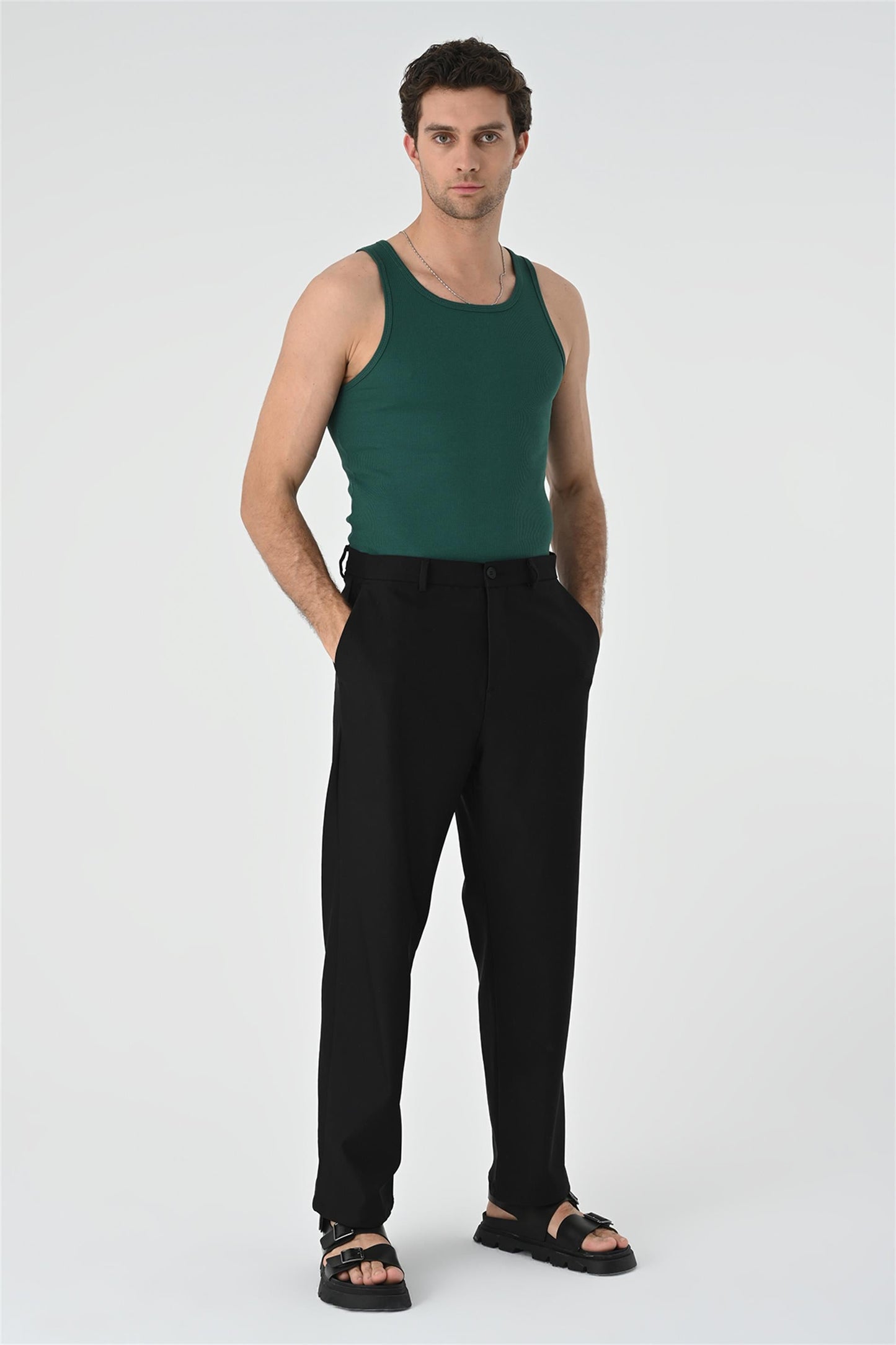 Men's Green Slim Fit Male Athlete