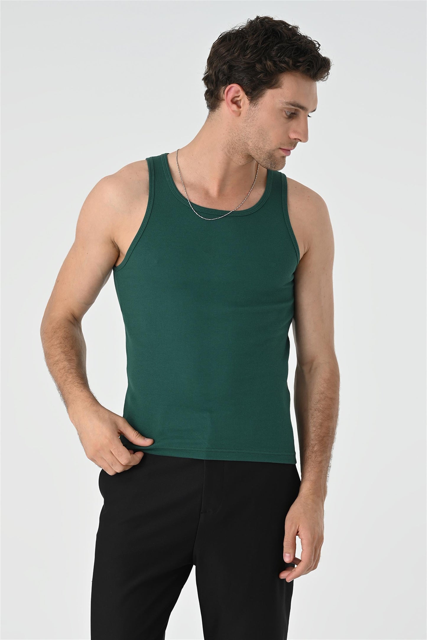 Men's Green Slim Fit Male Athlete