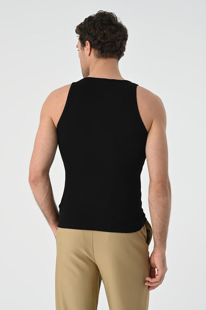 Men's Black Slim Fit Male Athlete