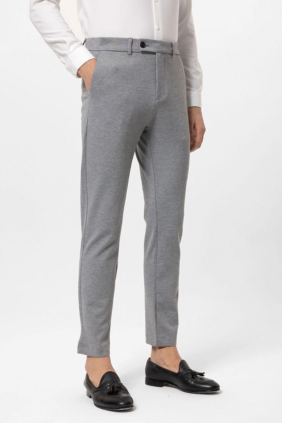 Men's Grey Slim Fit Pants