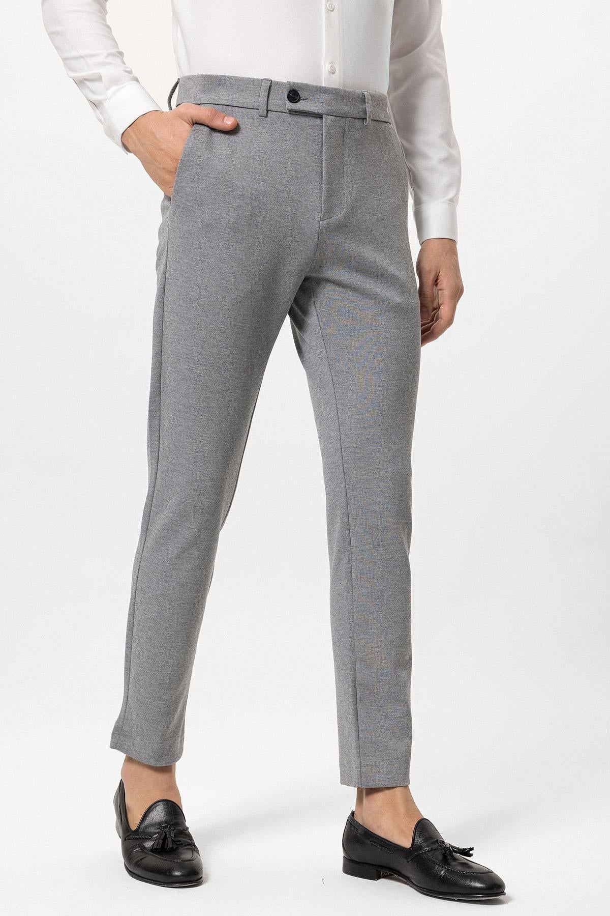 Men's Grey Slim Fit Pants