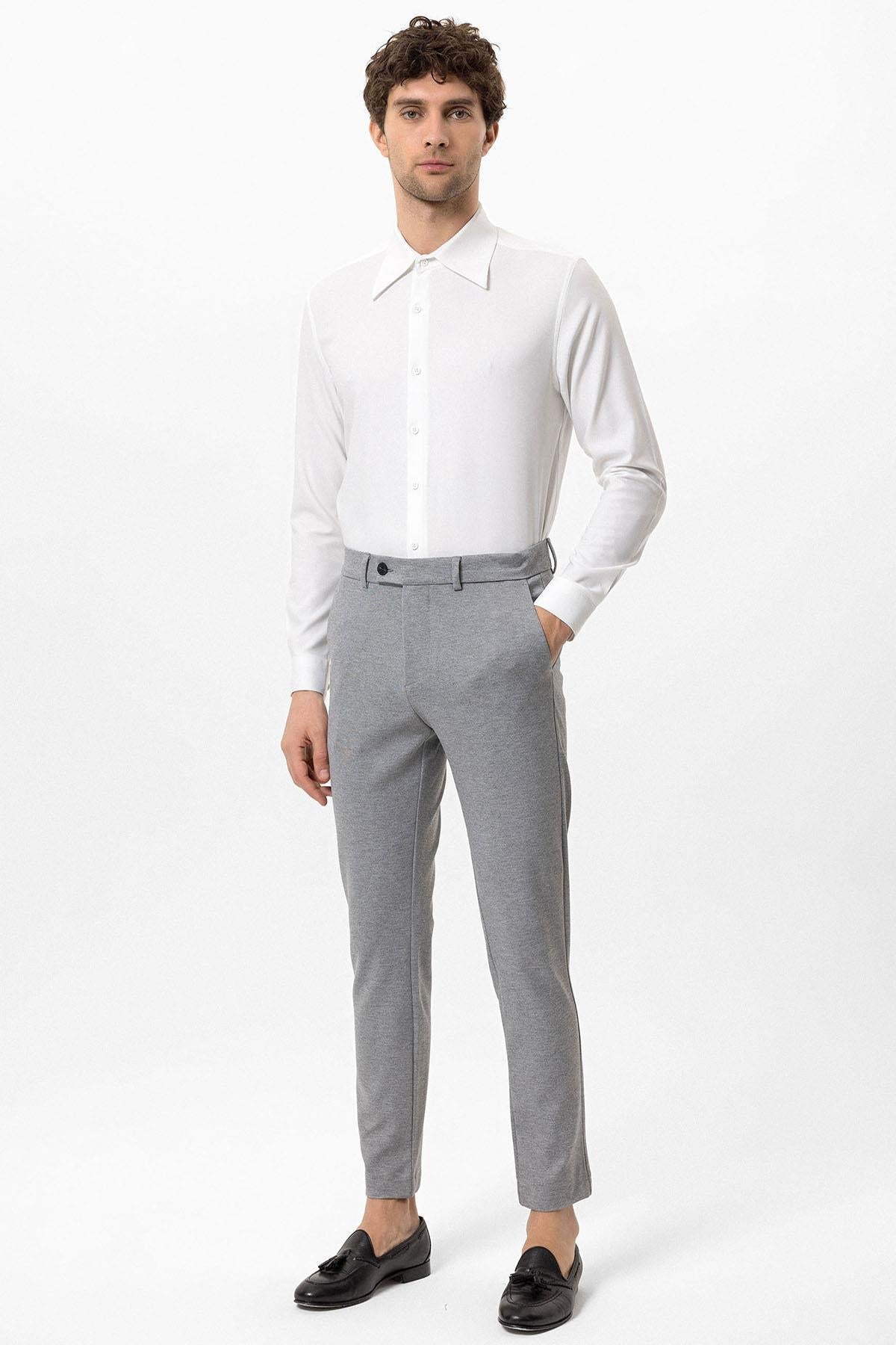 Men's Grey Slim Fit Pants