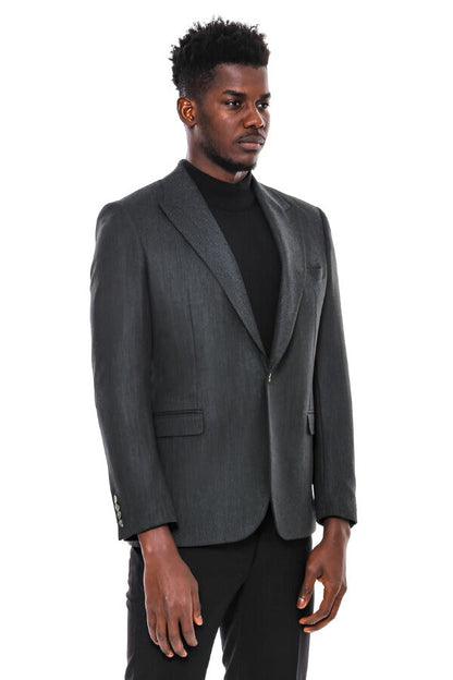 KOALA SYDNEY  Slim Fit Patterned Dark Green Men Blazer -