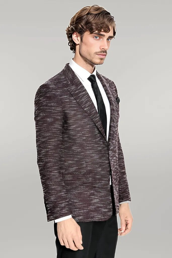 KOALA SYDNEY Slim Fit Patterned Sport Burgundy Men Blazer