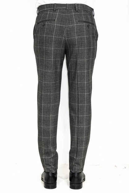 KOALA SYDNEY Slim Fit Plaid Anthracite Men Pants
