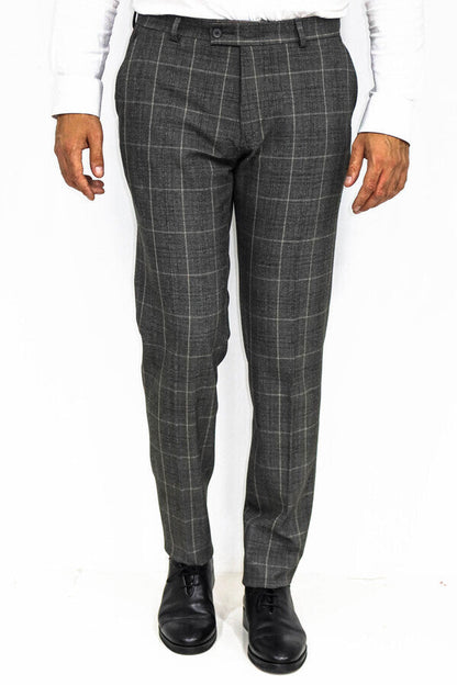 KOALA SYDNEY Slim Fit Plaid Anthracite Men Pants