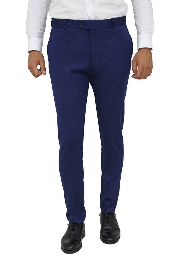 KOALA SYDNEY  Navy Blue Plaid Jacket, Beige Vest, White Shirt, and Navy Blue Trousers Combo - Modern Classic Look