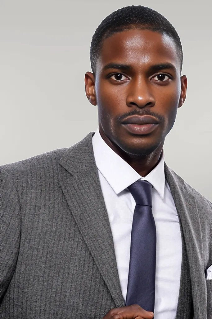 KOALA SYDNEY  Striped Dark Beige Double Breasted Suit -