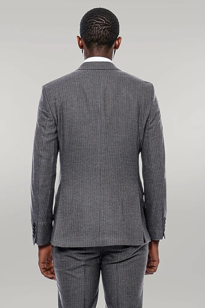 KOALA SYDNEY  Striped Dark Beige Double Breasted Suit -
