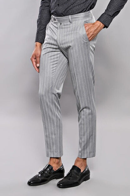 KOALA SYDNEY  Striped Grey Men Trousers -