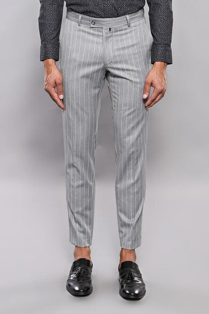 KOALA SYDNEY  Striped Grey Men Trousers -