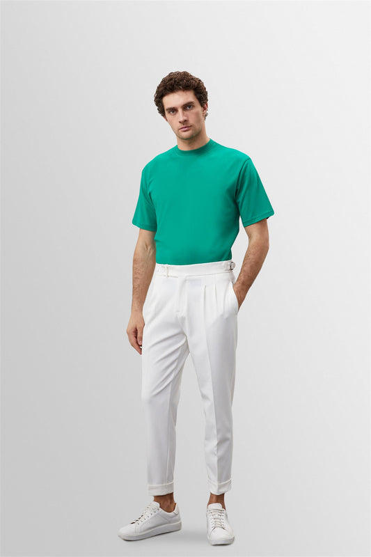 KOALA SYDNEY Men's Grass Green Crew Neck Basic T-Shirt