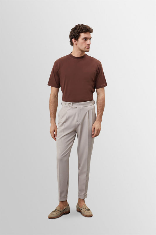 KOALA SYDNEY Men's Brown Crew Neck Basic T-Shirt