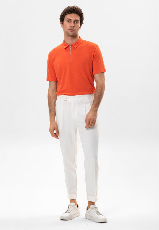 KOALA SYDNEY Men's Salmon Polo Neck Zippered T-Shirt