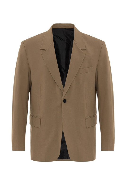 KOALA SYDNEY Men's Camel Single Button Closure Slim Fit Jacket