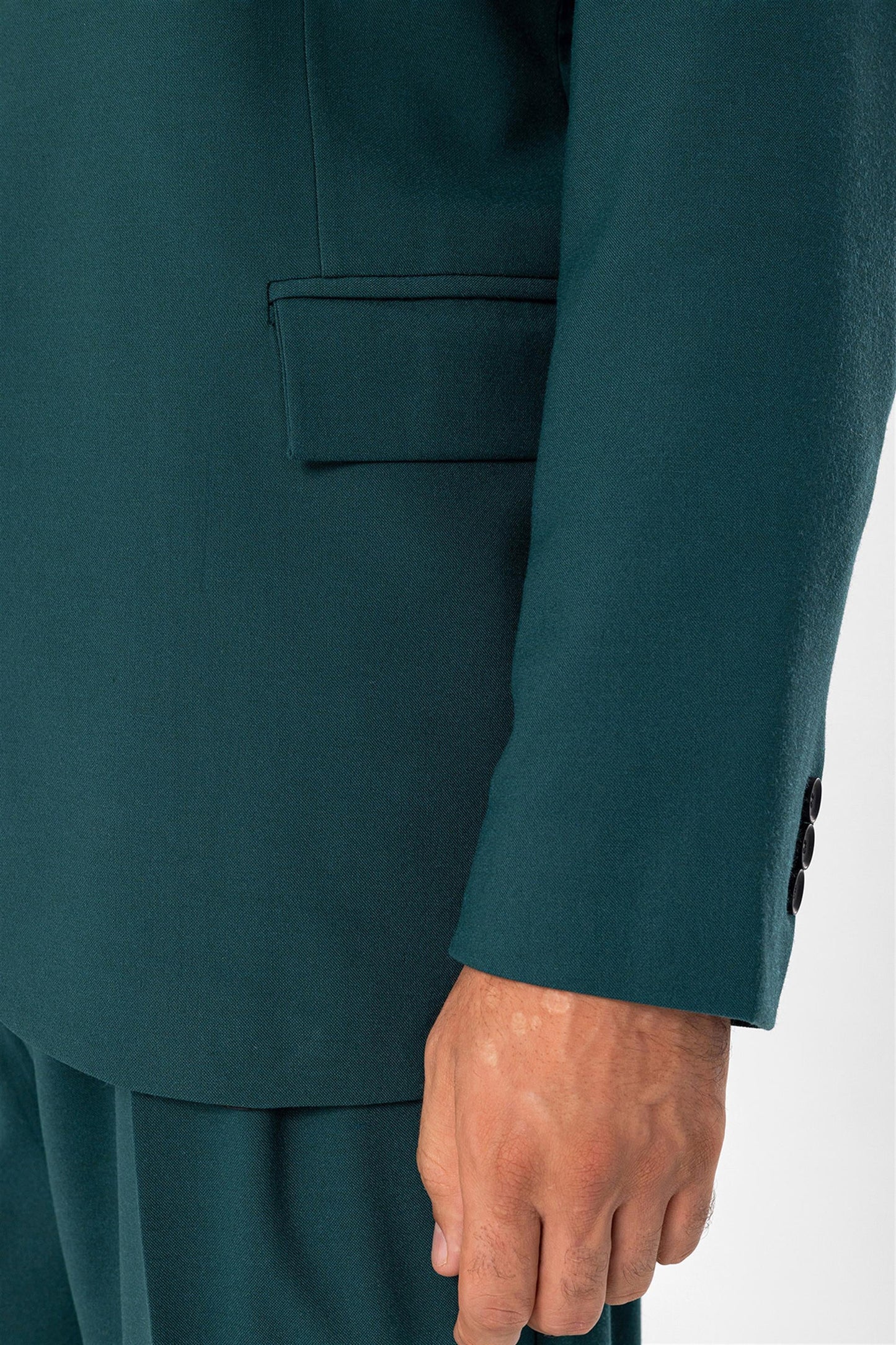 KOALA SYDNEY Men's Green Single Button Closure Slim Fit Jacket