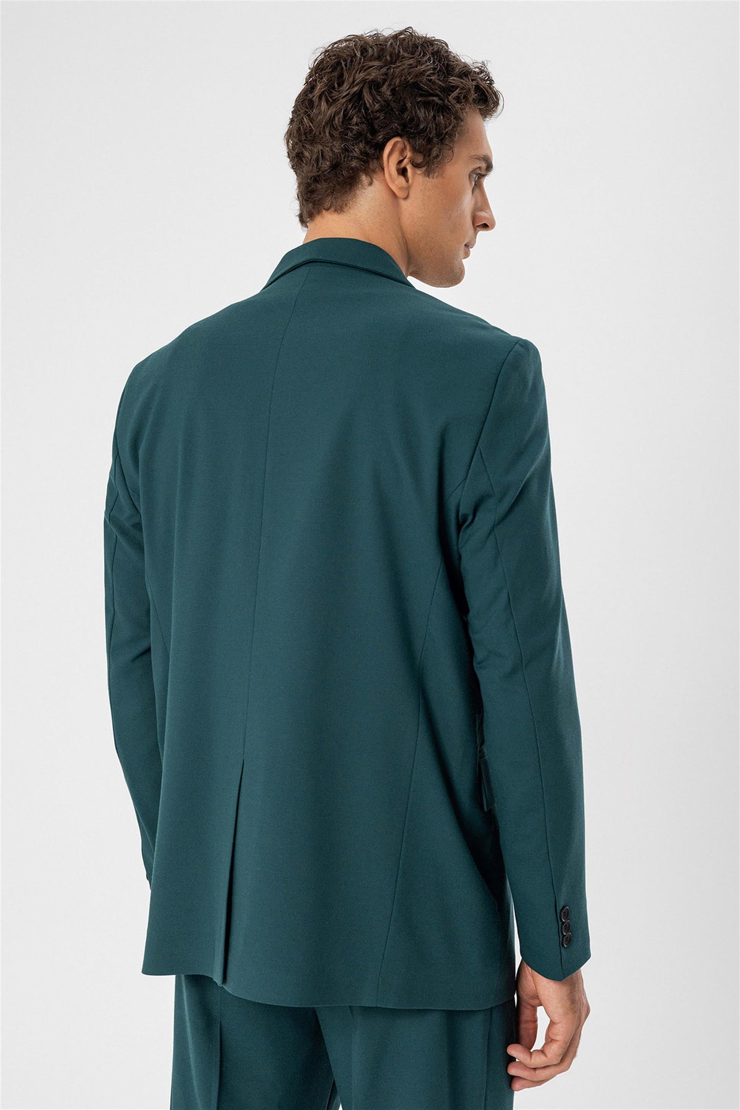 KOALA SYDNEY Men's Green Single Button Closure Slim Fit Jacket