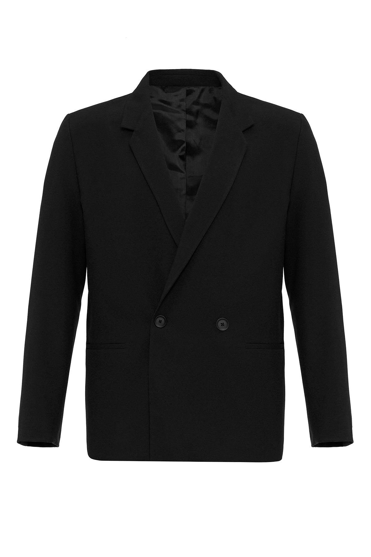 KOALA SYDNEY  Men's Black Single-Button Double-Breasted Blazer -
