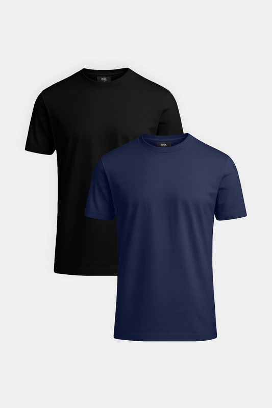 Premium T-Shirt Duo - Black & Dark Blue
