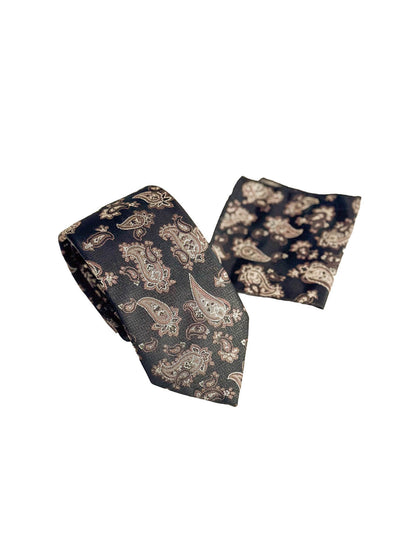 KOALA SYDNEY  Beige Double-Breasted Suit, White Shirt, Tie, and Brown Scarf Combination - Classic and Modern Harmony -