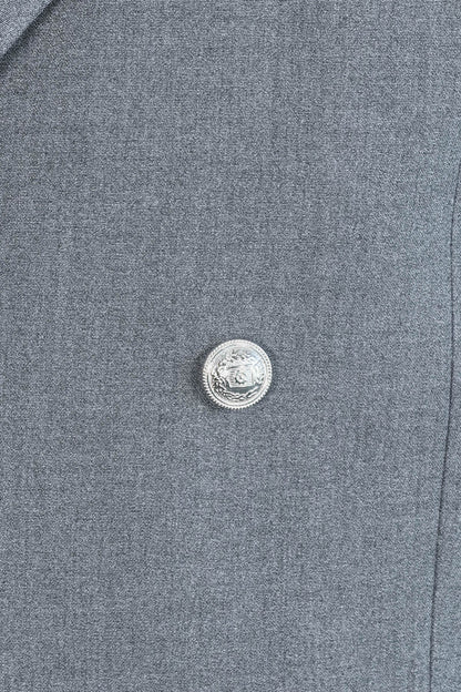 Slim Fit Double-Breasted Anthracite Men’s Suit with Silver-Tone Metal Buttons – Wessi