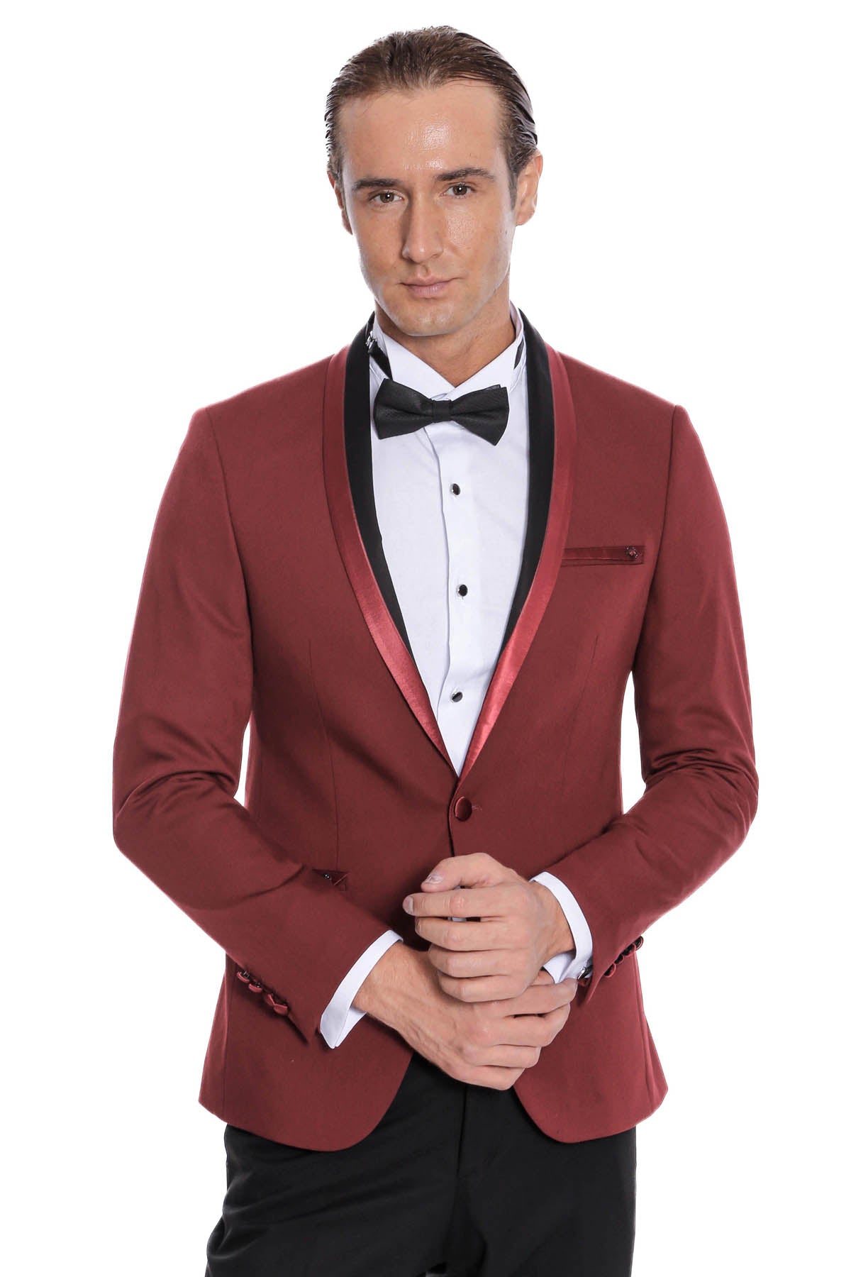 KOALA SYDNEY  Shawl Lapel Burgundy Tuxedo Suit |