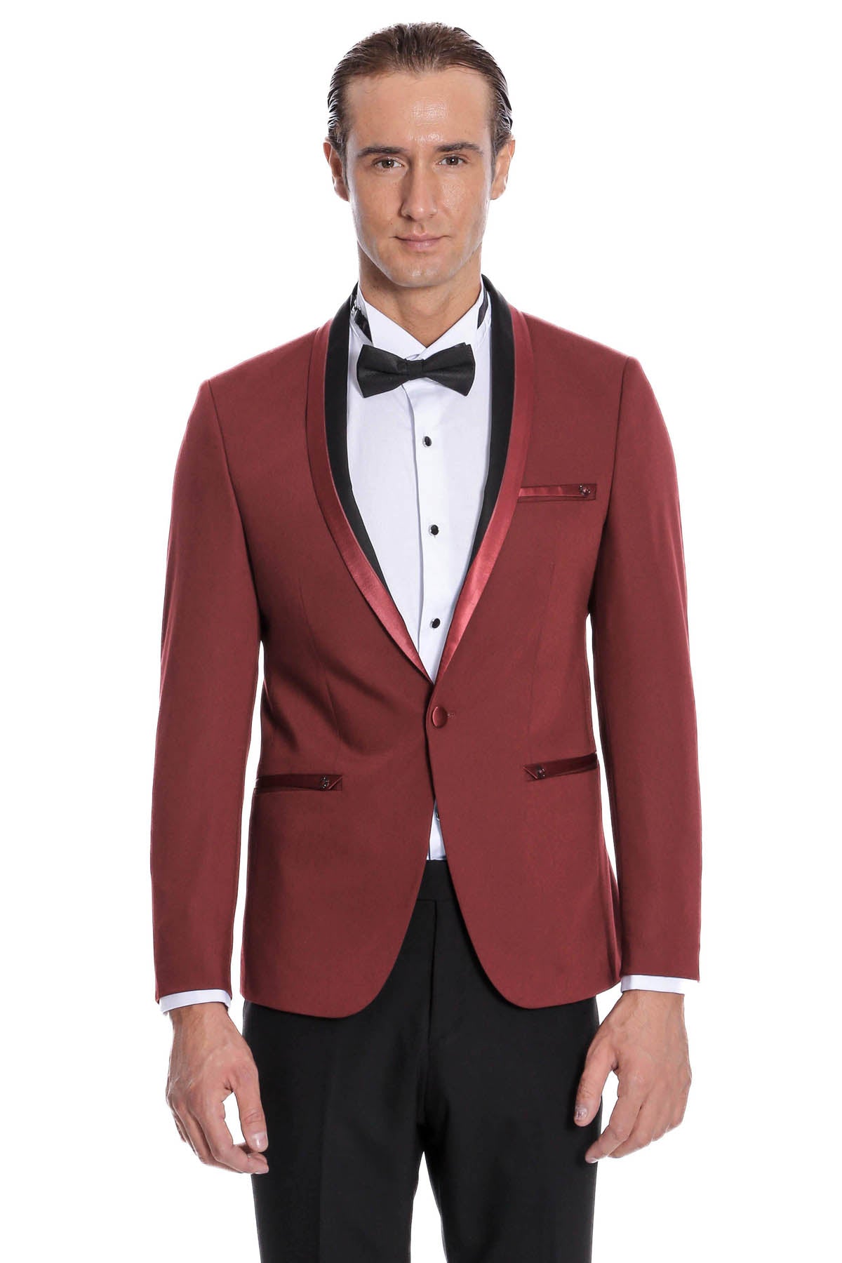 KOALA SYDNEY  Shawl Lapel Burgundy Tuxedo Suit |