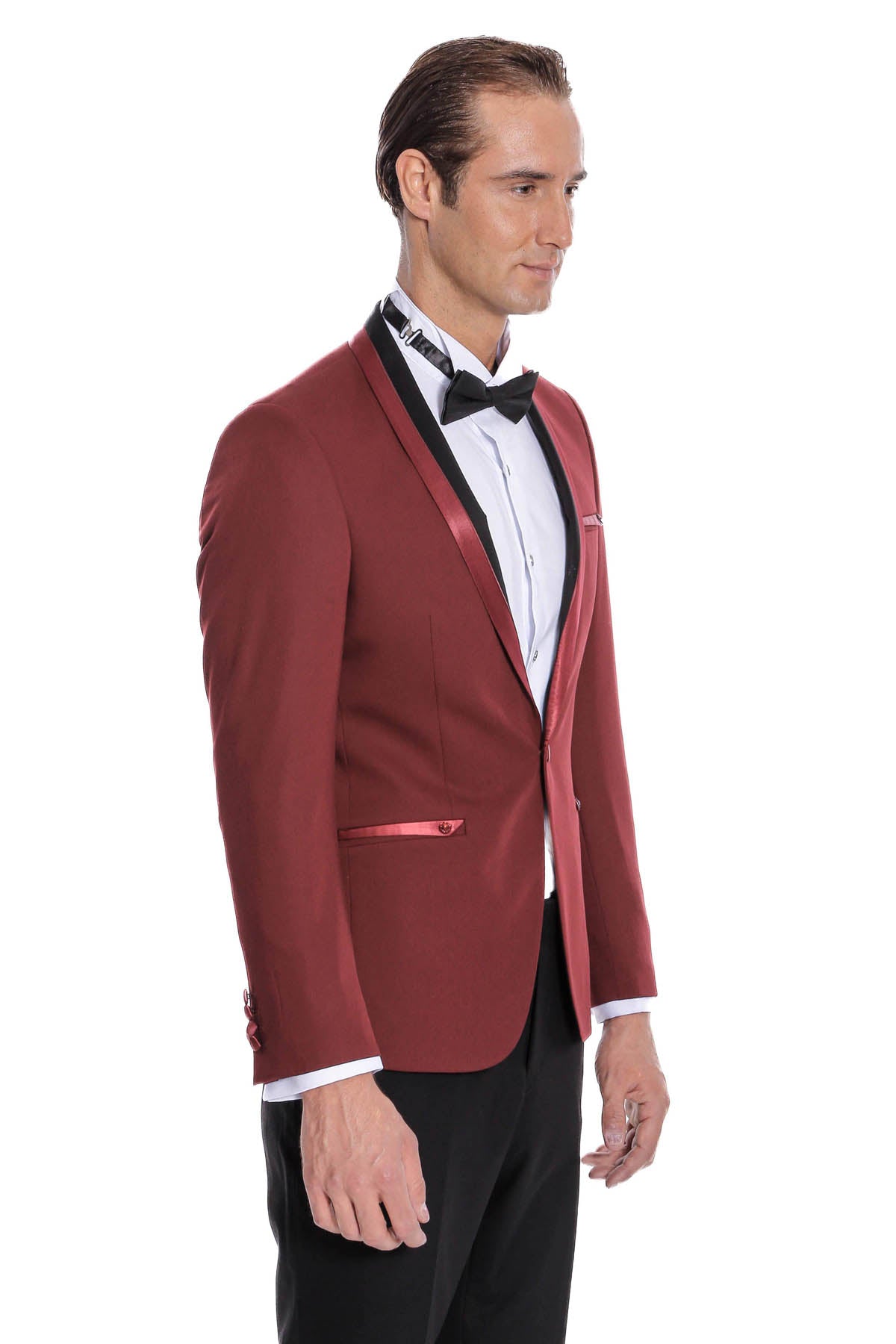 KOALA SYDNEY  Shawl Lapel Burgundy Tuxedo Suit |