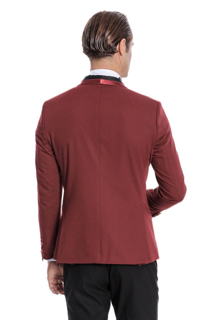 KOALA SYDNEY  Shawl Lapel Burgundy Tuxedo Suit |