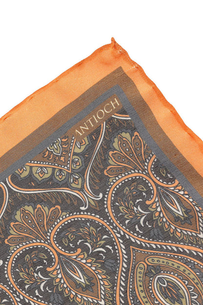 Men's Orange Patterned Scarf