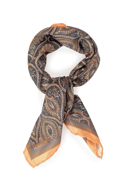 Men's Orange Patterned Scarf