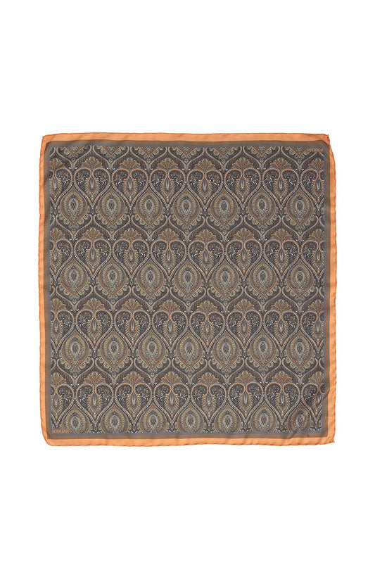 Men's Orange Patterned Scarf
