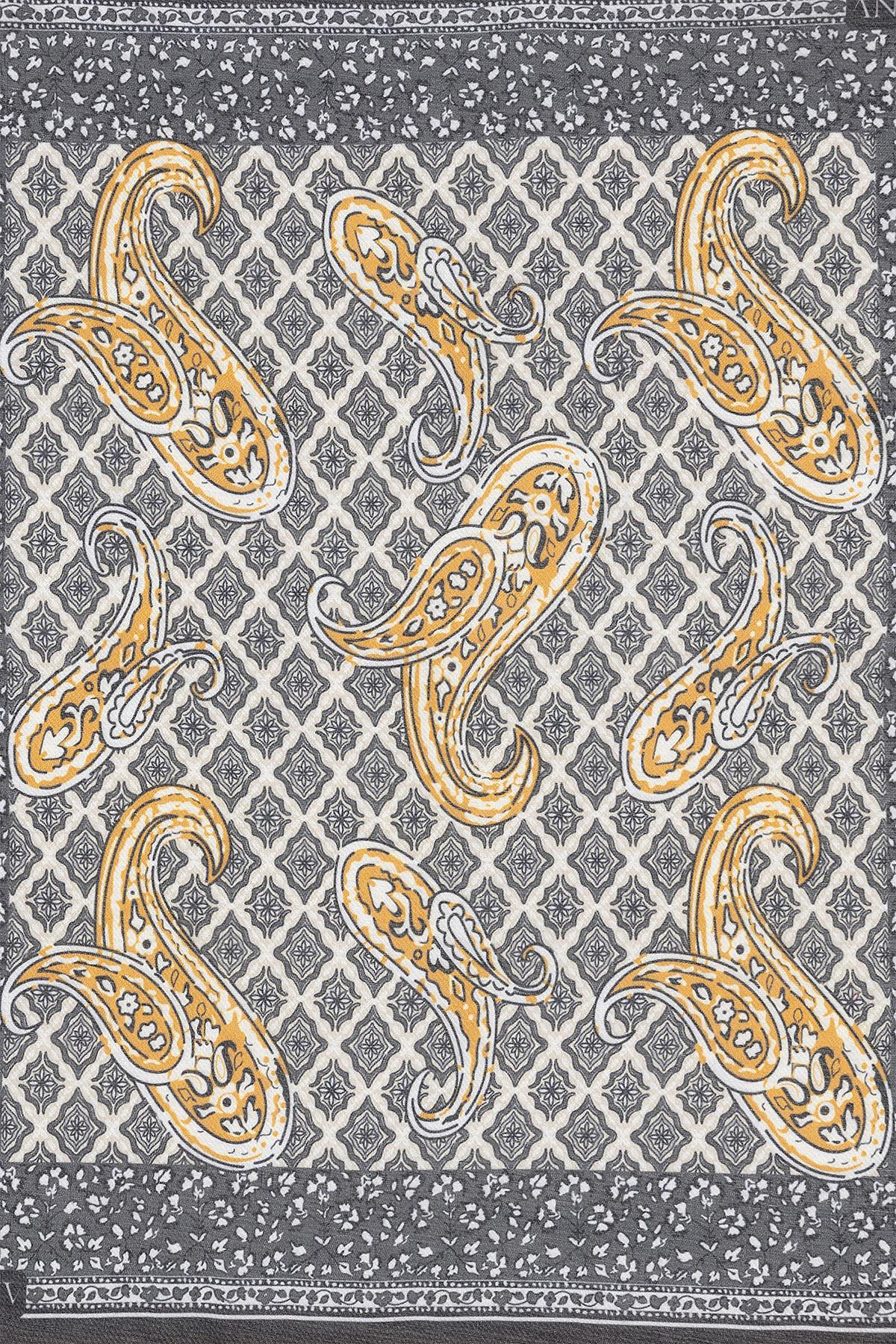 Men's Orange Ethnic Patterned Scarf