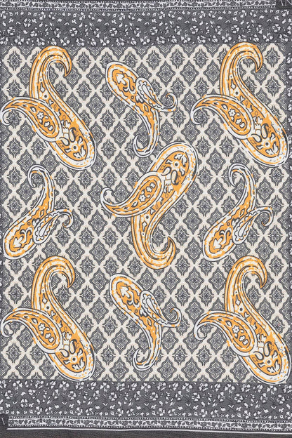 Men's Orange Ethnic Patterned Scarf