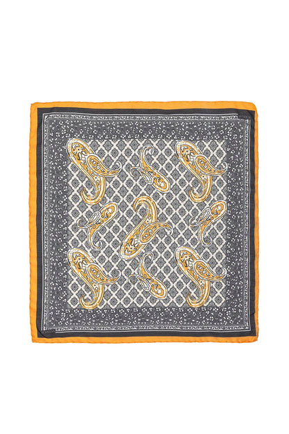 Men's Orange Ethnic Patterned Scarf
