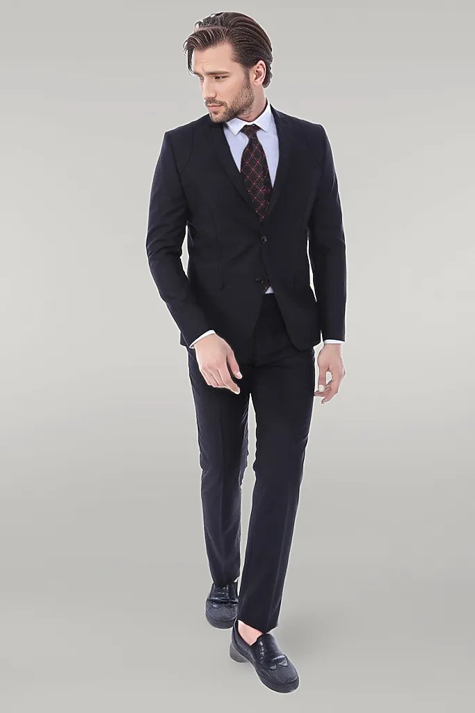 Two Piece Slim Fit Black Men Suit