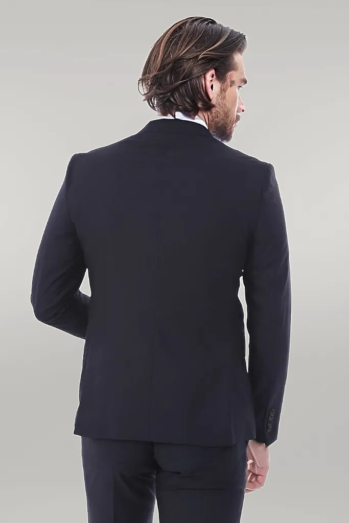 Two Piece Slim Fit Black Men Suit