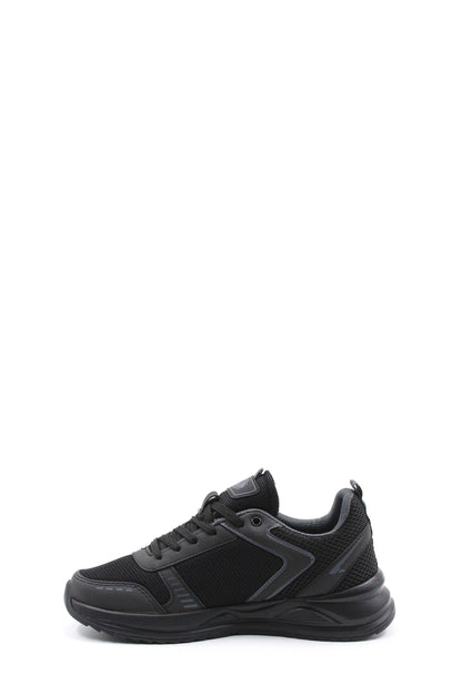 Men's Black Mesh Athletic Sneakers with Cushioned Sole