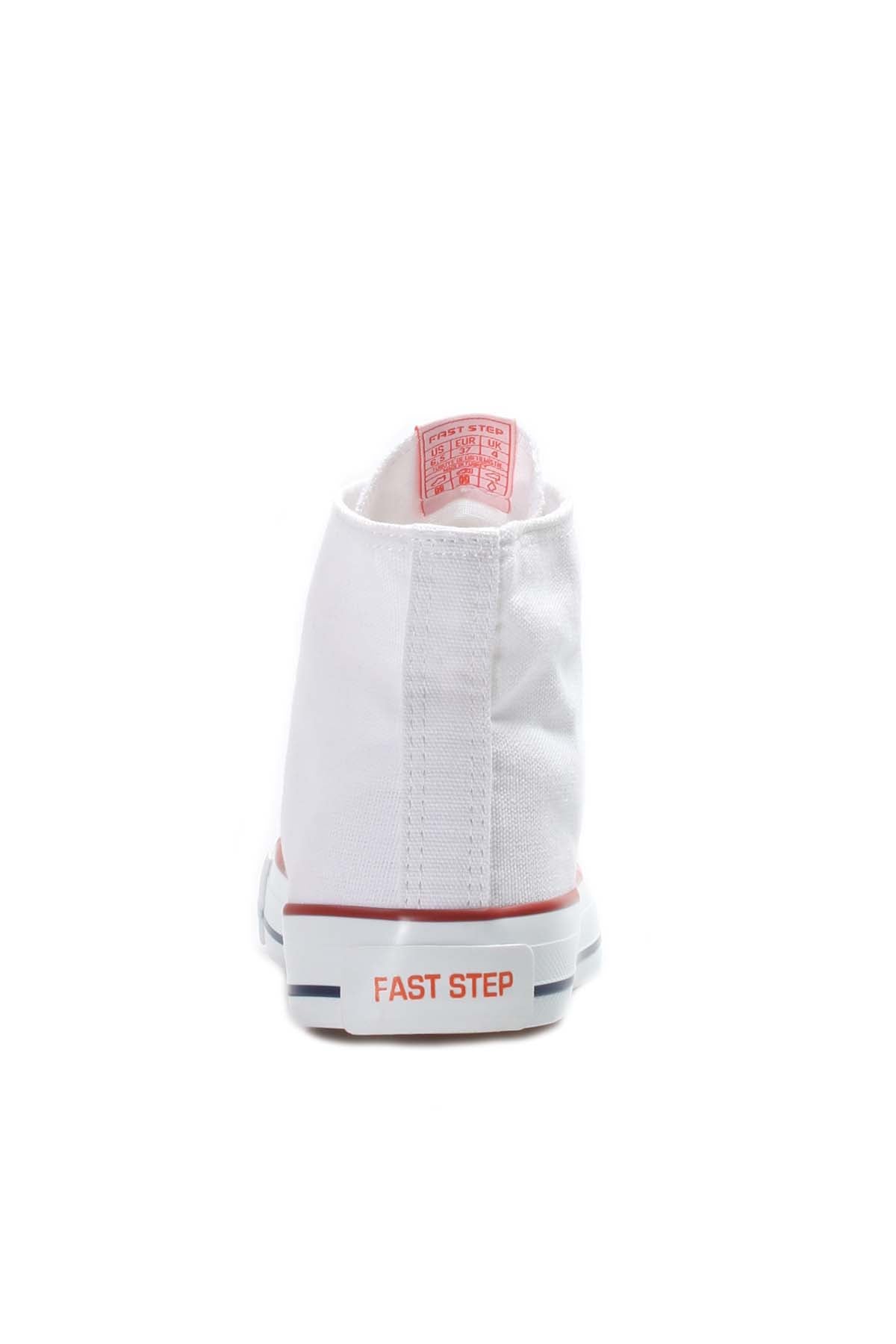 KOALA SYDNEY Men's White High-Top Canvas Sneakers with Red Stripe Detail