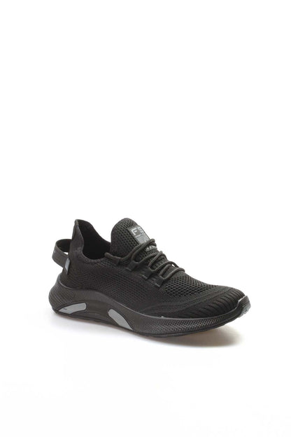 Men's Black Knit Sneakers with Lightweight Sole