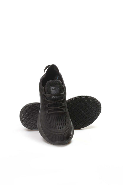Men's Black Knit Sneakers with Lightweight Sole