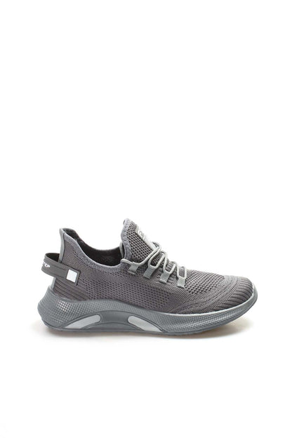 Men's Gray Knit Sneakers with Lightweight Sole