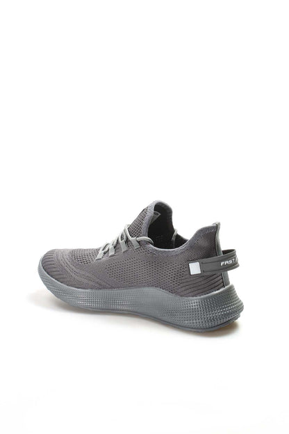 Men's Gray Knit Sneakers with Lightweight Sole